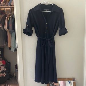 Navy blue Knee Length Sharagano Dress